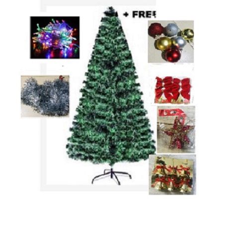 Christmas Tree + Free Light/Balls/Topper/Tie/Bells & Tinsel