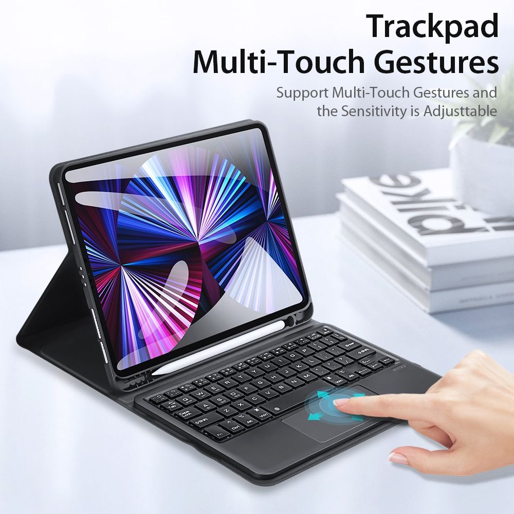 Bluetooth Keyboard Leather Case For IPad Pro 11 Inch 2021 / 2020 & Air 2022 / Air 2020 10.9(Black)