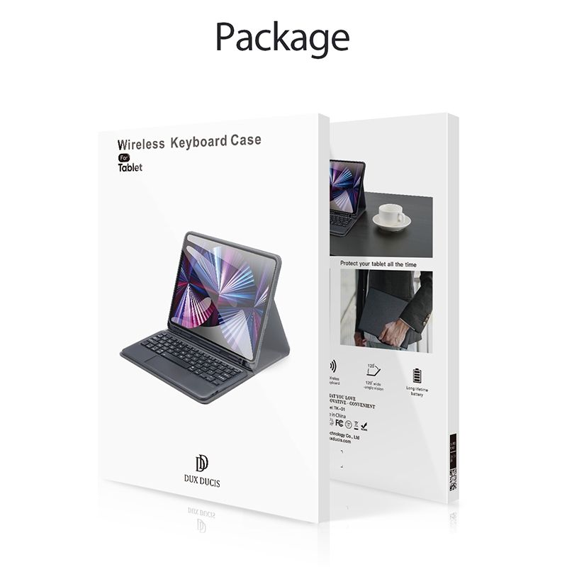 Bluetooth Keyboard Leather Case For IPad Pro 11 Inch 2021 / 2020 & Air 2022 / Air 2020 10.9(Black)