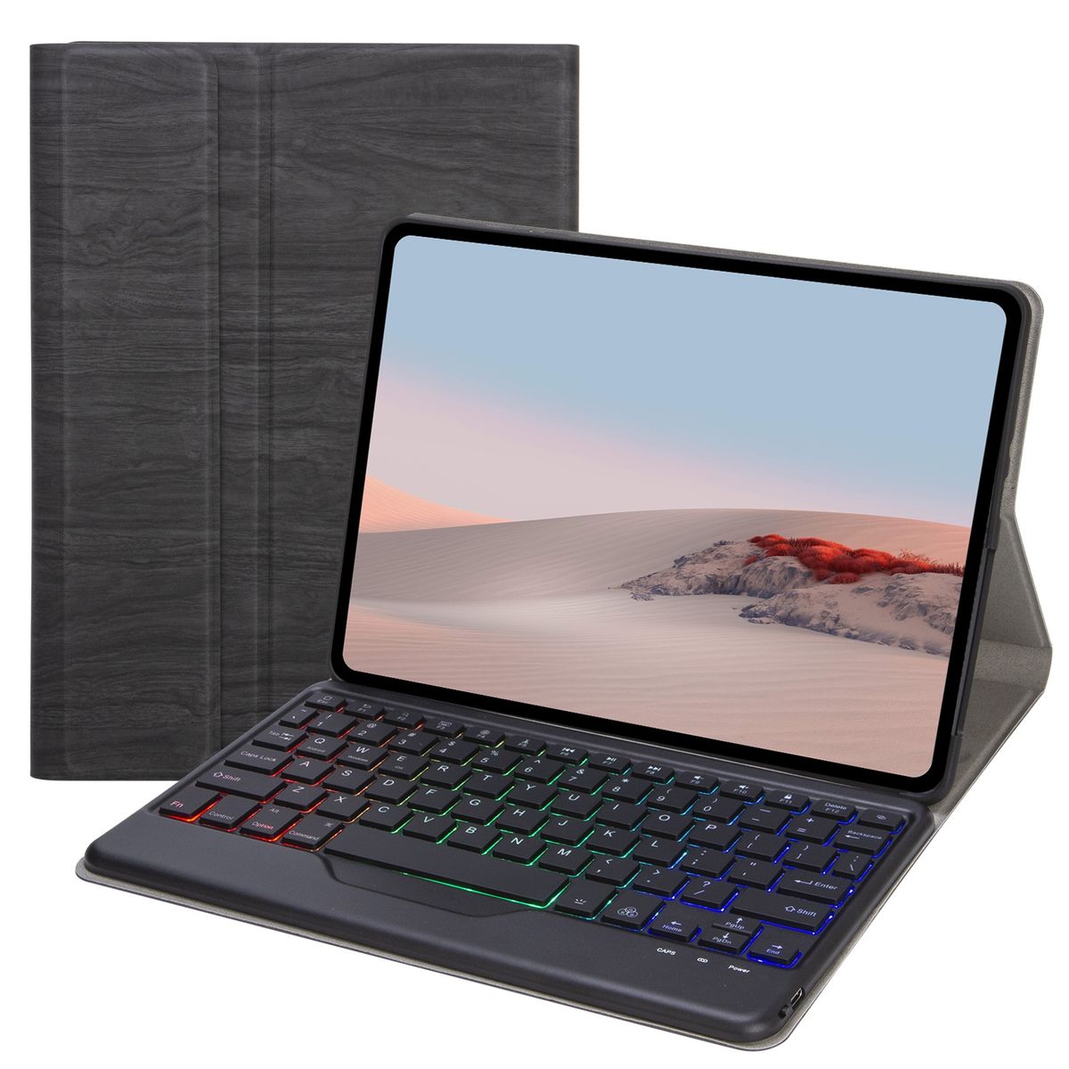 For Microsoft Surface Go 3 / 2 / 1 Bluetooth Keyboard Leather Case(Black + Black)