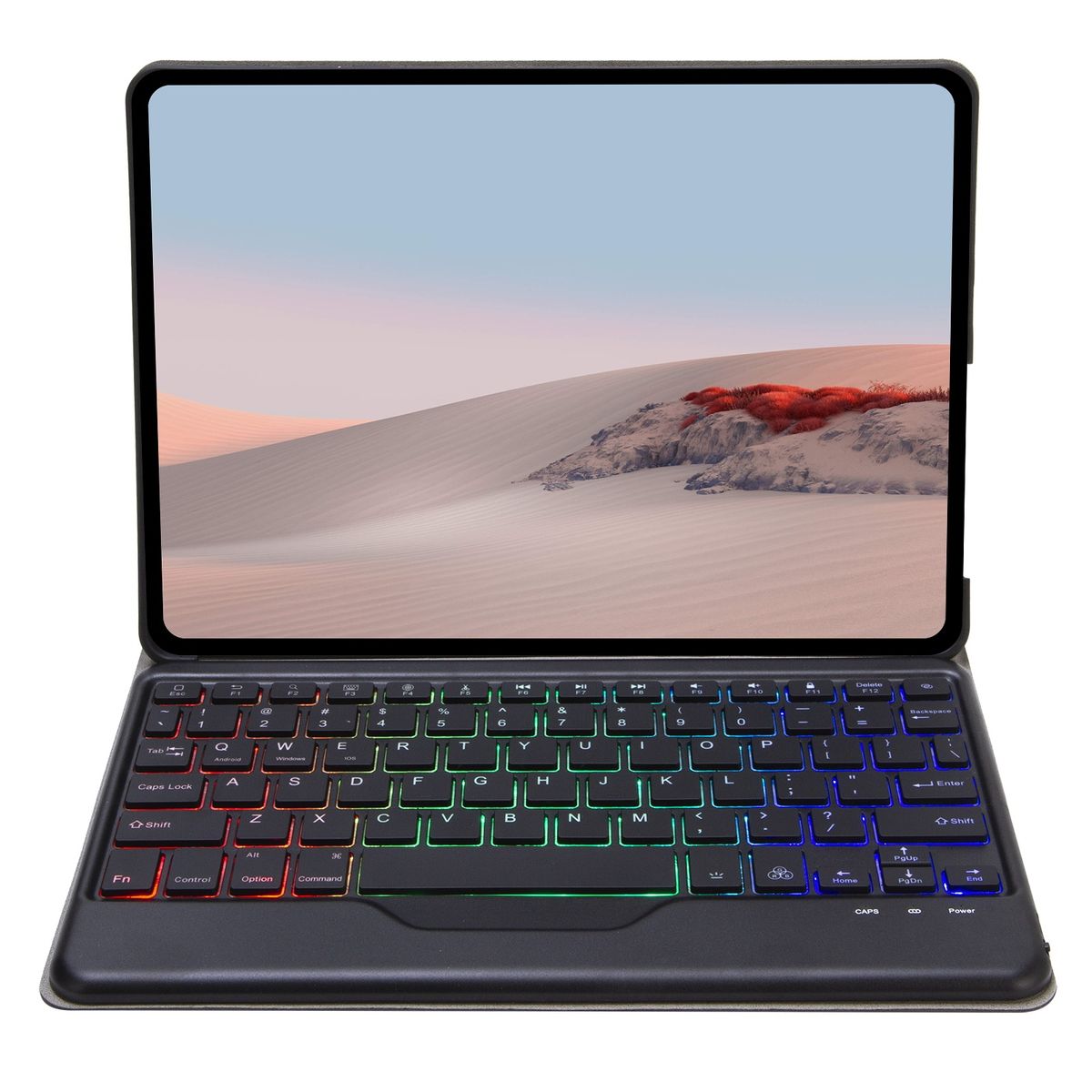 For Microsoft Surface Go 3 / 2 / 1 Bluetooth Keyboard Leather Case(Black + Black)
