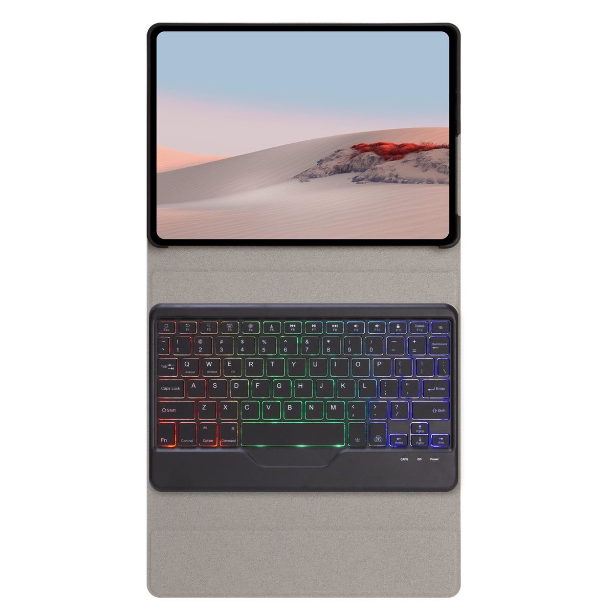 For Microsoft Surface Go 3 / 2 / 1 Bluetooth Keyboard Leather Case(Black + Black)