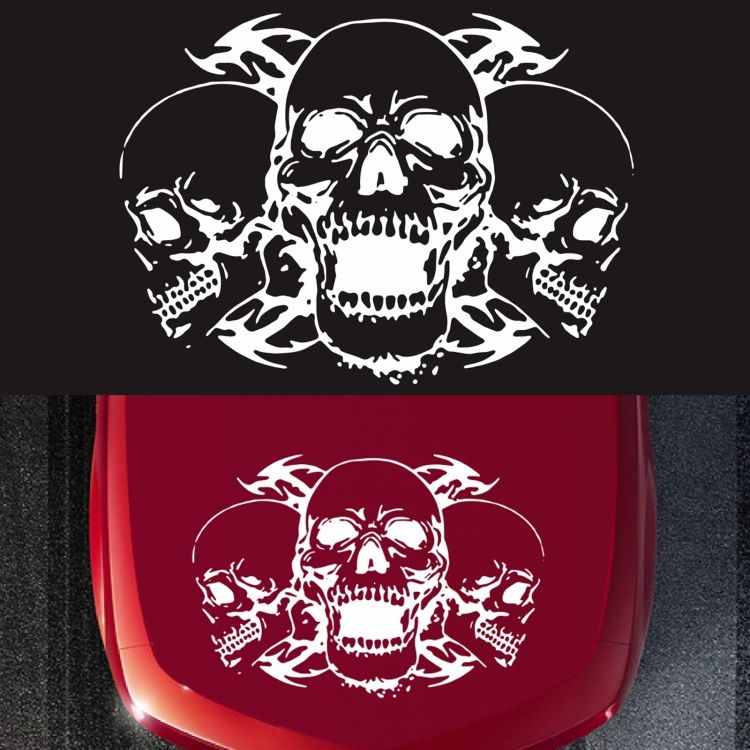 D-923 Three Skulls Pattern Car Sticker