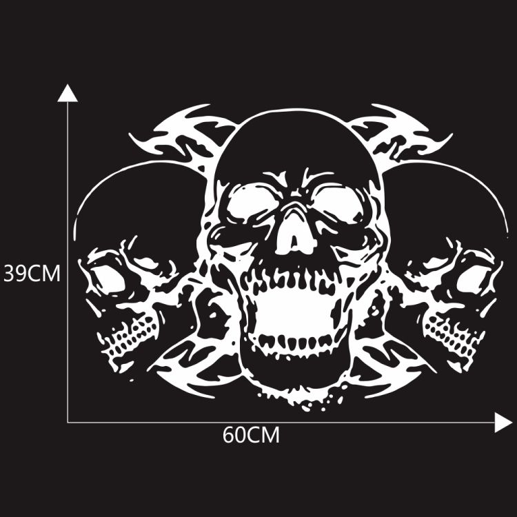 D-923 Three Skulls Pattern Car Sticker