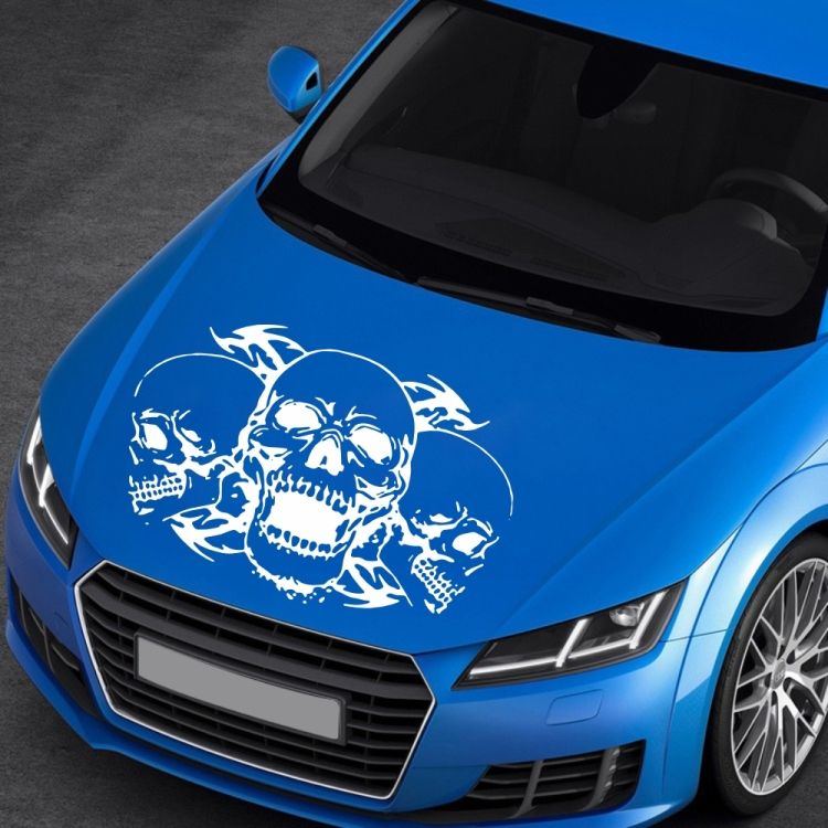 D-923 Three Skulls Pattern Car Sticker