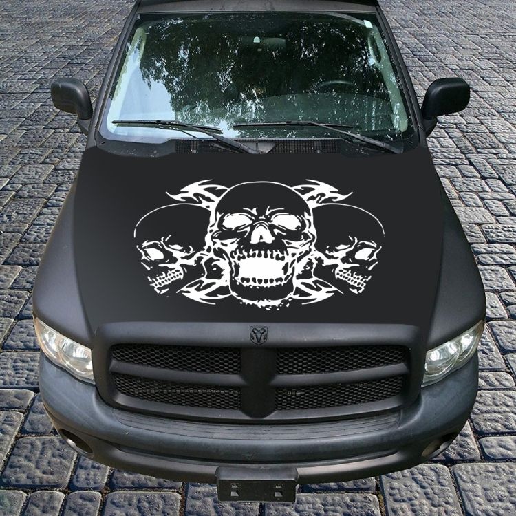 D-923 Three Skulls Pattern Car Sticker