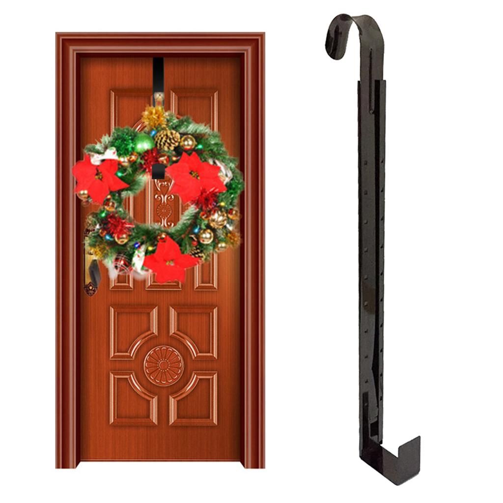 Iron Door 14.57''  Garland Front Door Hanger Adjustable Black
