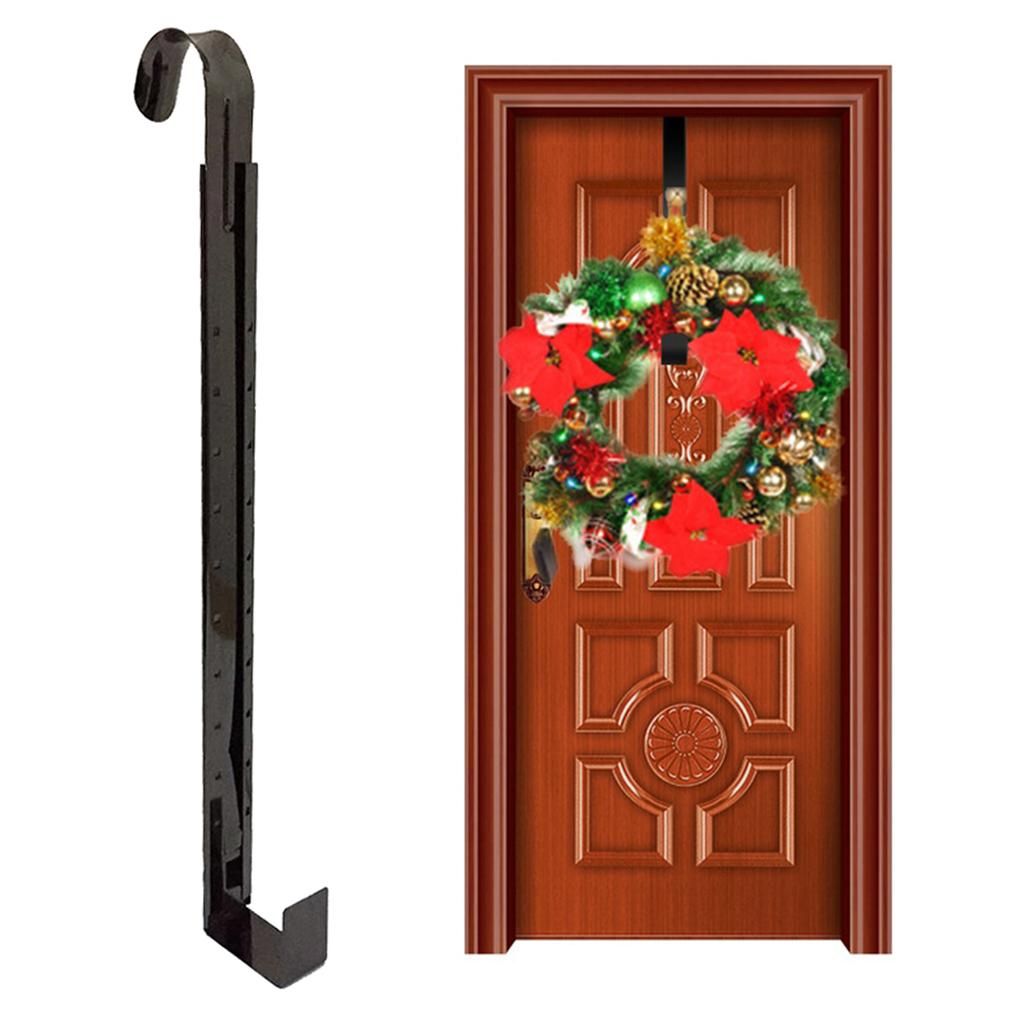 Iron Door 14.57''  Garland Front Door Hanger Adjustable Black