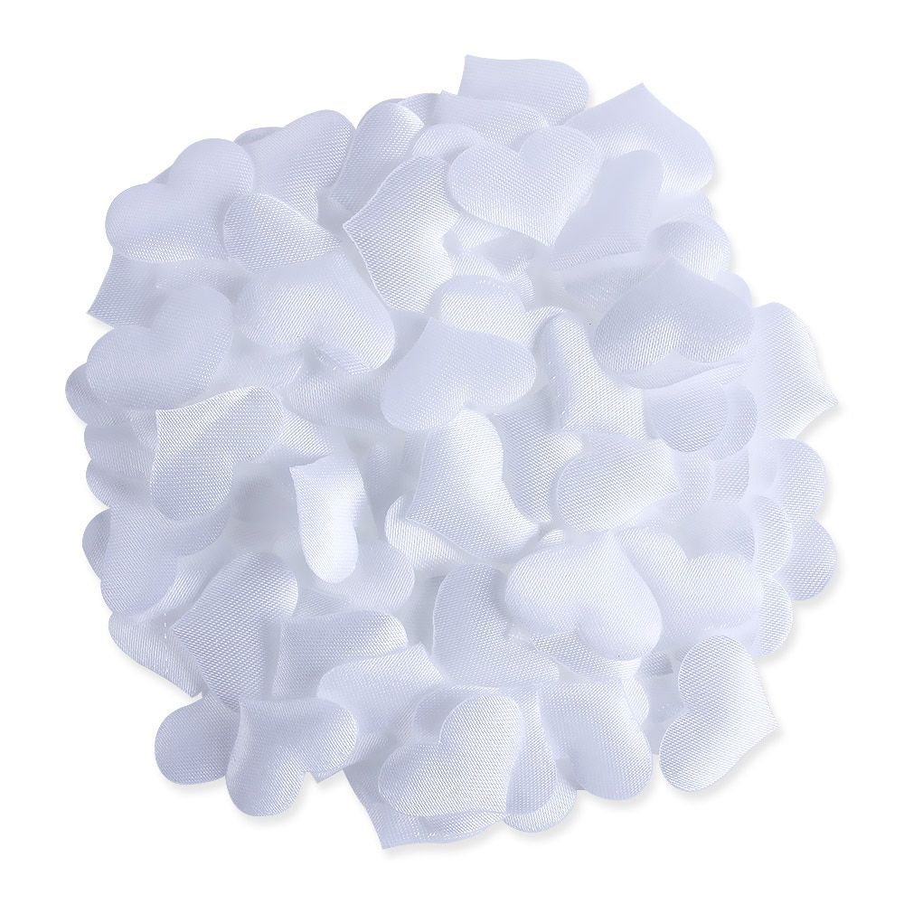 100Pcs/bag Romantic Beautiful Padded Fabric Throwing Rose Petals Love Heart 3D Flower Sweet Table Decoration DIY Crafts White