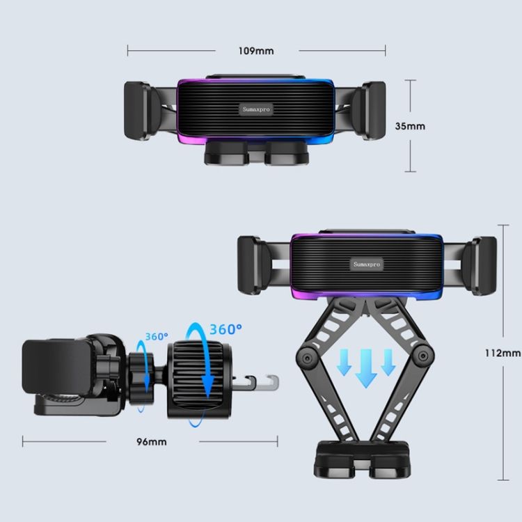 Sumaxpro D8 Car Dashboard Phone Holder,Color:Colorful + Base