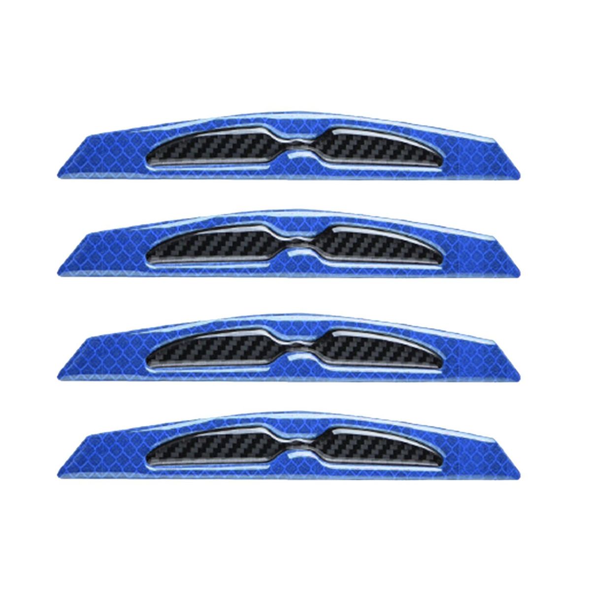 4Pcs Car Reflective Sticker Car Side Door Edge Protective Strip Blue