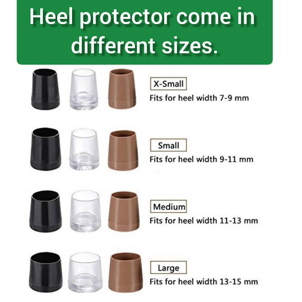4 Pairs (xs,s,m,L) Of Transparent Stiletto Heel Protector