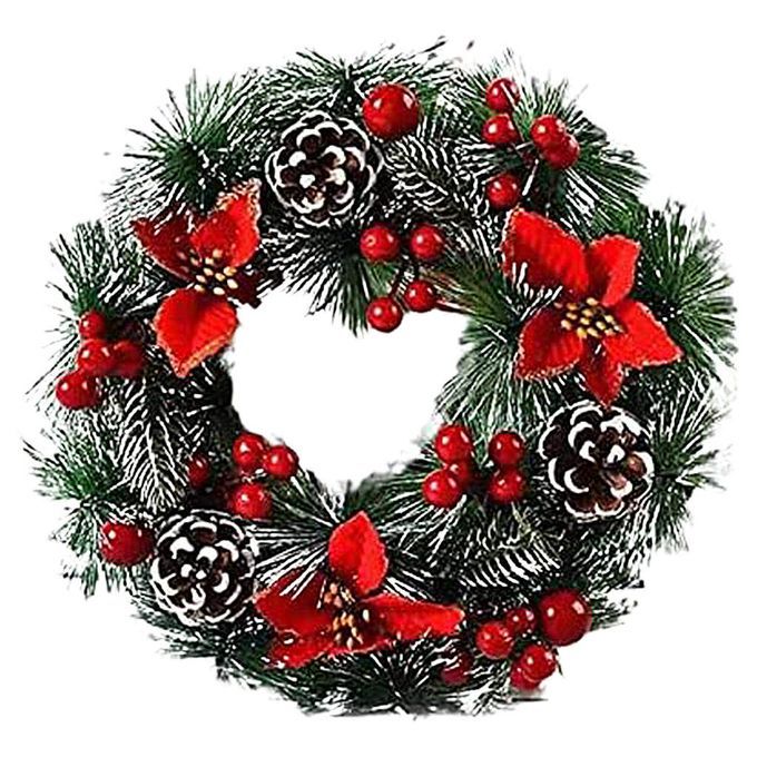 Christmas Wreath Front Door Wall Window Hanging Garland Hoop Flowers