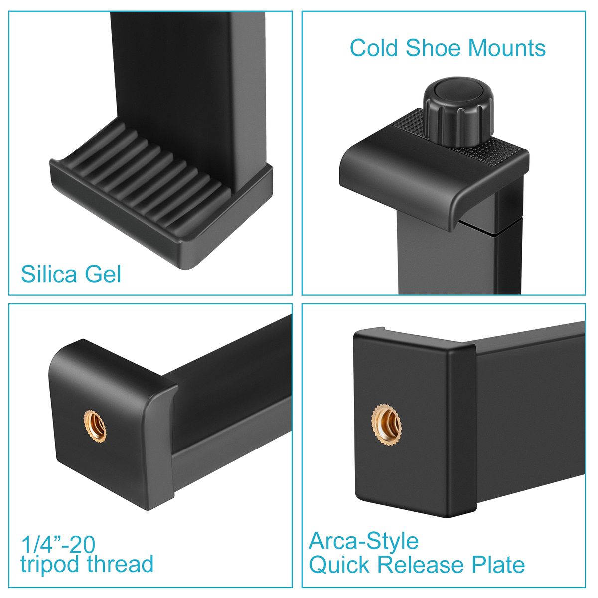 IPad Tablet Tripod Mount Adapter Holder, 6.3-9.25 Inches/16-23.5 Centimeters Adjustable Clamp For IPad Mini IPad 2/3/4, IPad Air/Air2, IPad Pro Surface Samsung Tab 7.0 Series