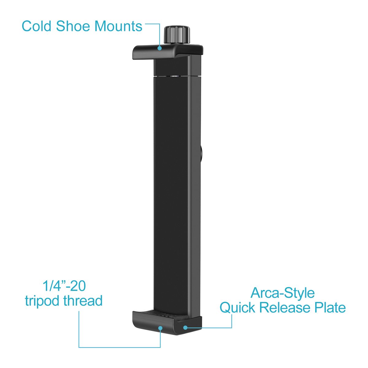 IPad Tablet Tripod Mount Adapter Holder, 6.3-9.25 Inches/16-23.5 Centimeters Adjustable Clamp For IPad Mini IPad 2/3/4, IPad Air/Air2, IPad Pro Surface Samsung Tab 7.0 Series