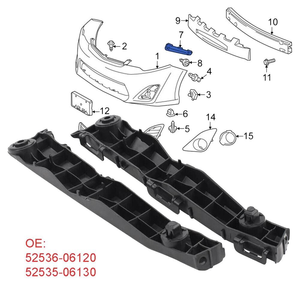 For Toyota Camry 2012-2014 Front Bumper Bracket Retainer Side Mount Support 1 Pair Left+Right