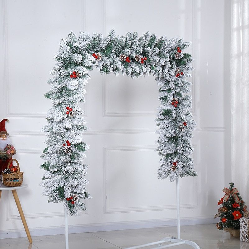 Christmas Wreath Rattan Artificial Vine Hanging Floral Garland Christmas Decorations For Home Xmas Fireplace Door Decor 270CM