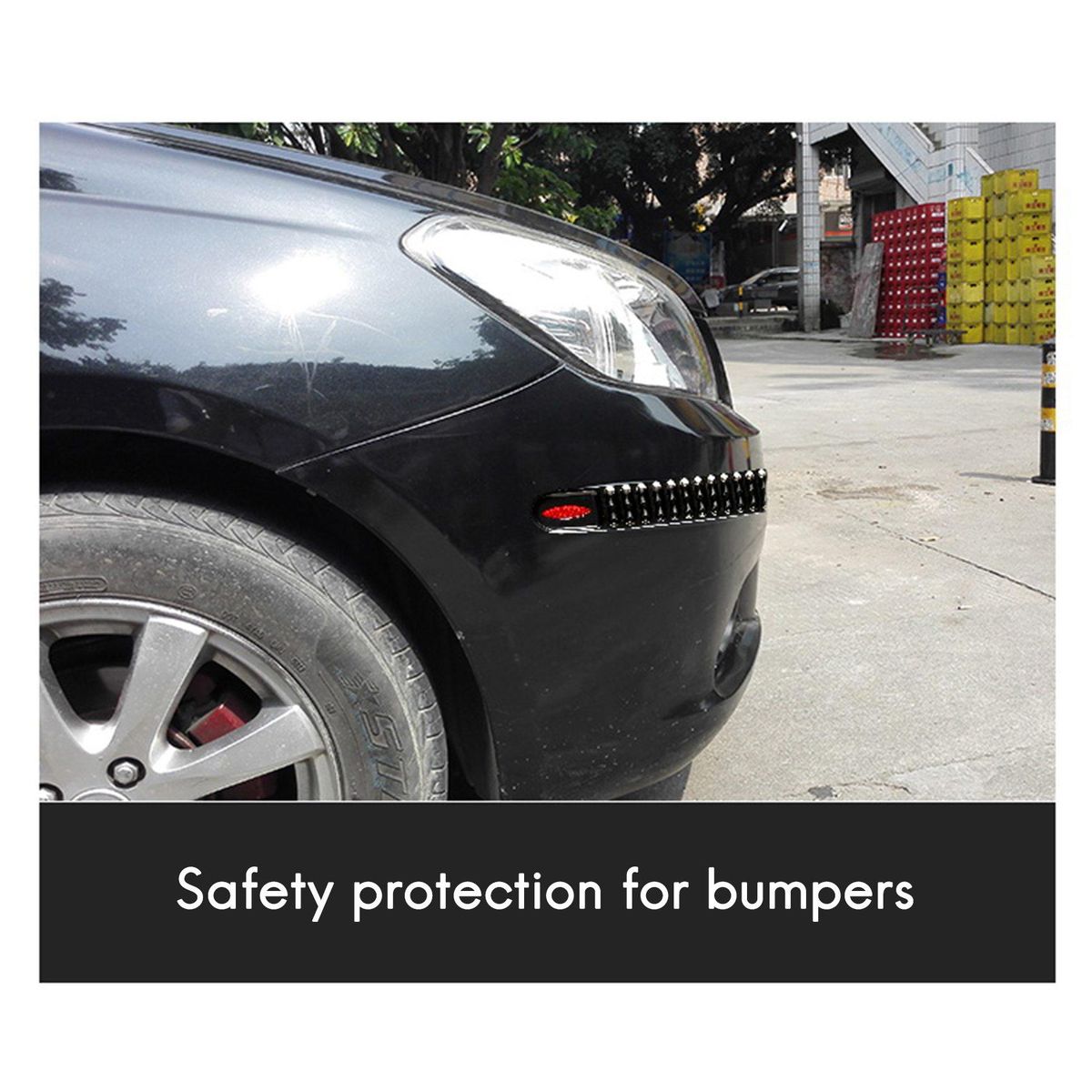 4Pcs Car Anti-Collision Strip Bumper Corner Guard Scratch Strip Bumper Protector Universal Gray
