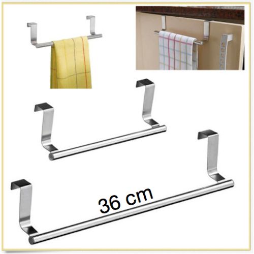 XL Over The Cabinet / Cupbaord Door Towel Rail - 36cm Premium S/Steel