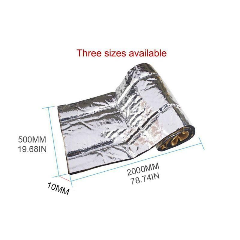 500x2000mm Auto Car Hood-Engine Firewalls Heat Mat Deadener Sound Noise Proof Insulation Deadening Aluminum -Sticker