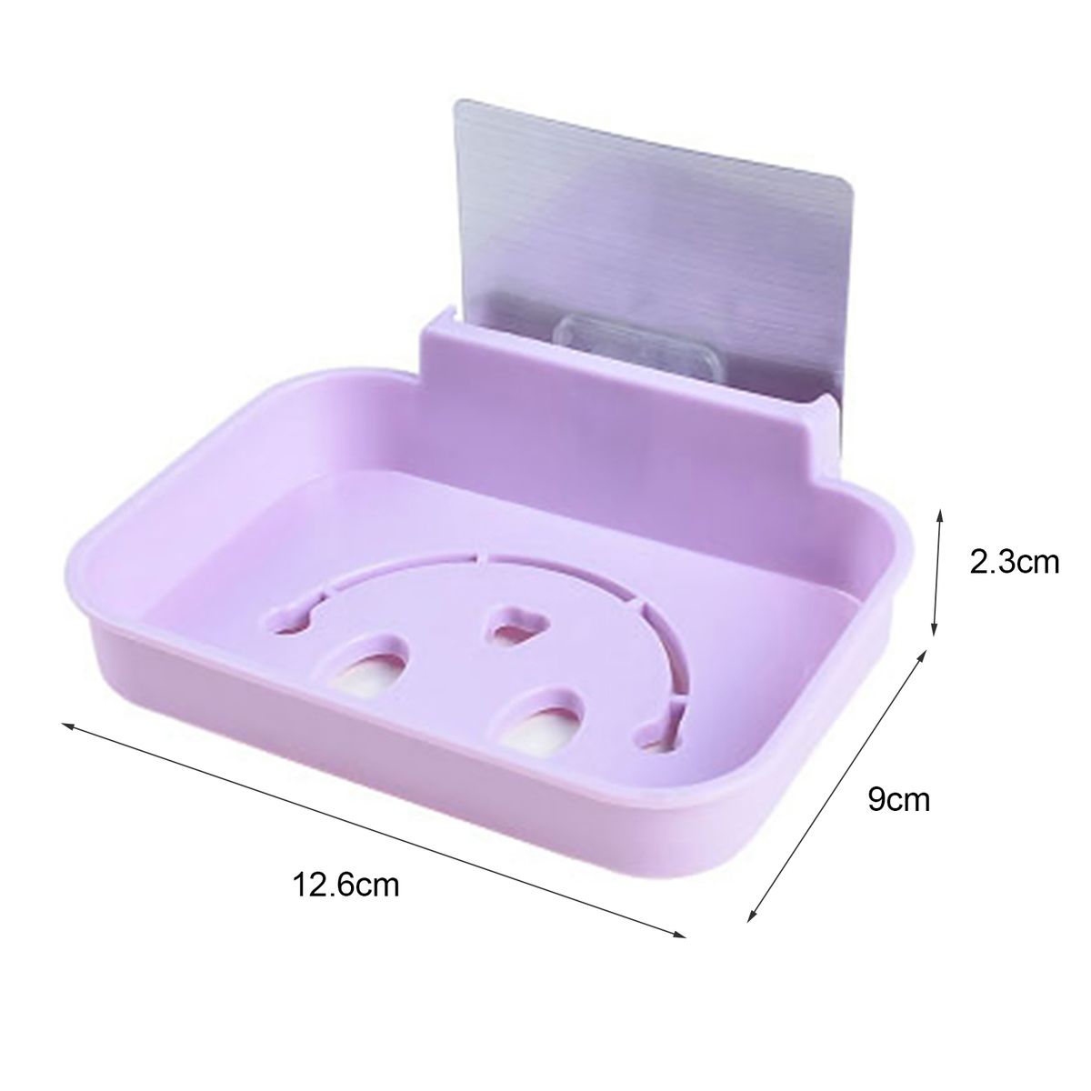 Soap Holder Hollow Smile Face Thicken PP Self-Adhesive Wall Mounted Self Draining Soap Holder For Bathroom-Blue