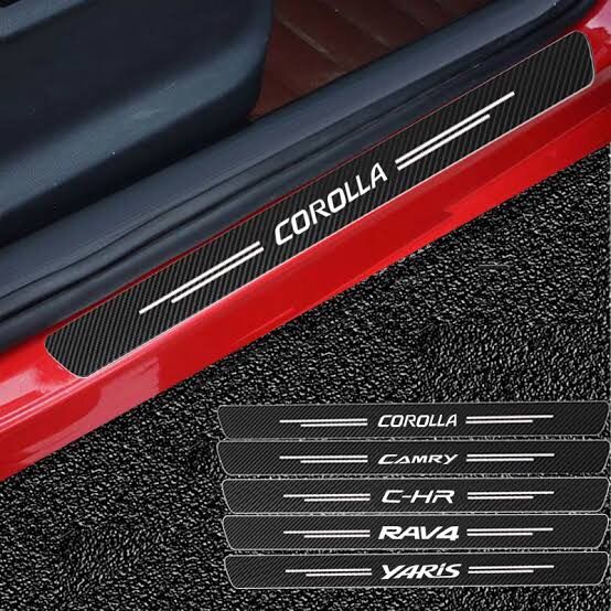 4 Pieces Car Door Step Plate Sill Anti Scratch Sticker Protector Universal Fit For Corolla
