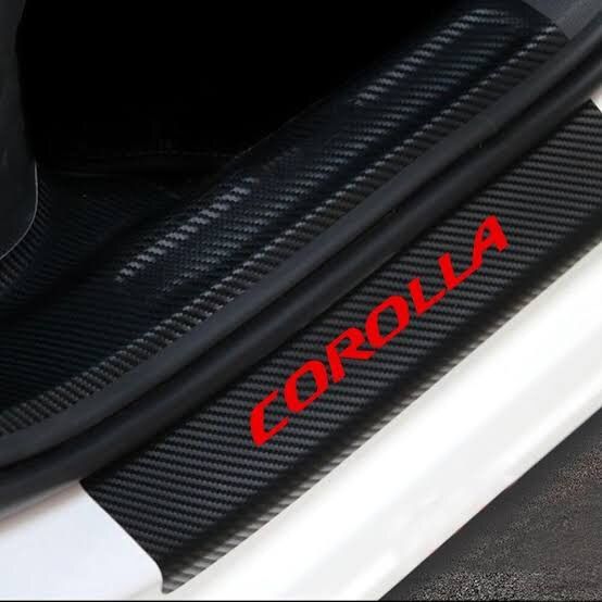4 Pieces Car Door Step Plate Sill Anti Scratch Sticker Protector Universal Fit For Corolla