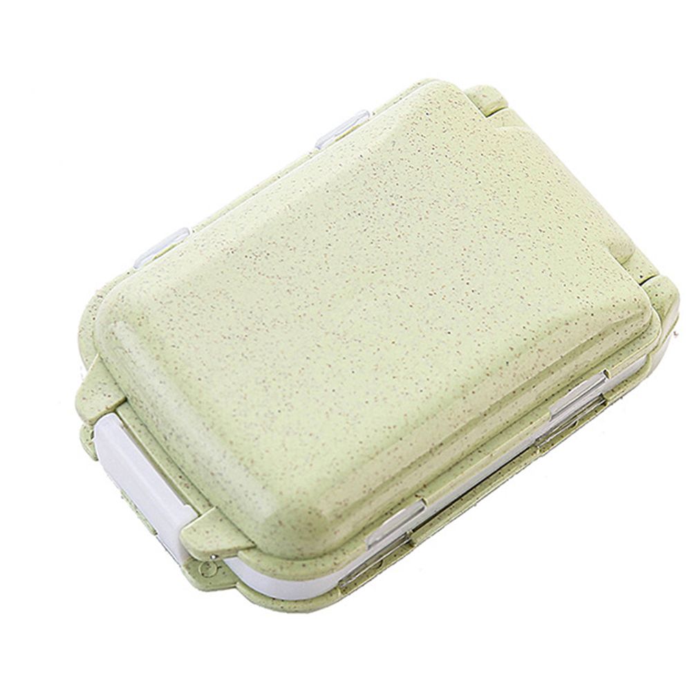 Portable 8 Compartments Travel Pill Medicine Storage-Beige