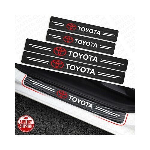4 Pieces Car Door Step/Plate Sill Anti Scratch Sticker Protector Universal Fit For All Toyota