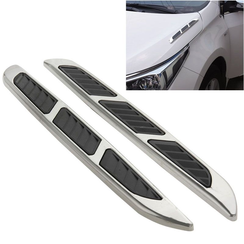 2 PCS Bonnet Air Flow Vent Fender Sticker For Car Decoration, Size: 36.5cm X 3.5cm X 1cm