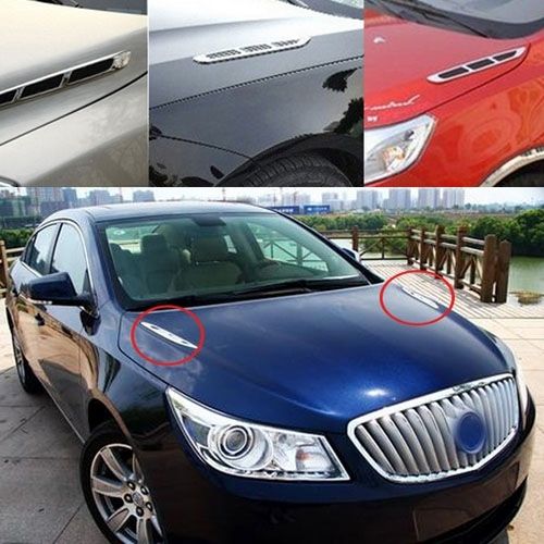 2 PCS Bonnet Air Flow Vent Fender Sticker For Car Decoration, Size: 36.5cm X 3.5cm X 1cm