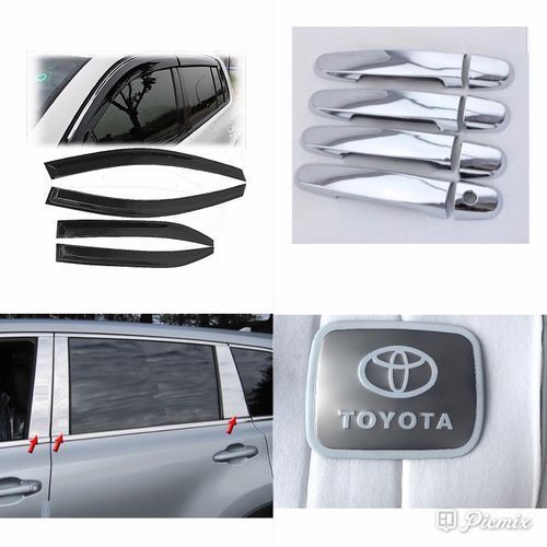 4 In 1 Camry 2003-2005 Sunshade, Door Pillar, Silver Door Handle Cover, Tank Cover