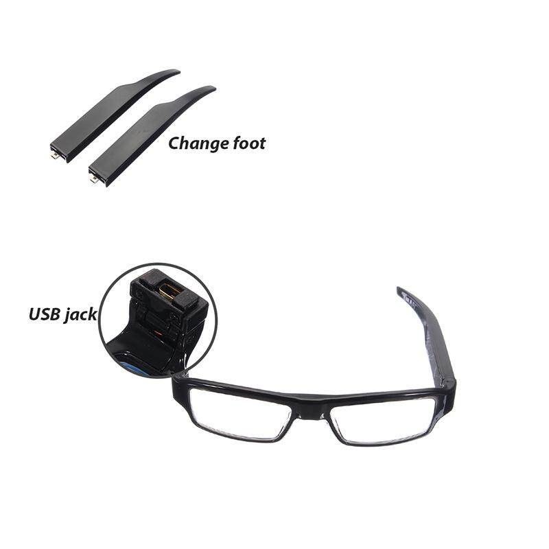 1080P FHD Glasses Hidden Camera Eyewear Detachable Remote Control DVR Camcorder