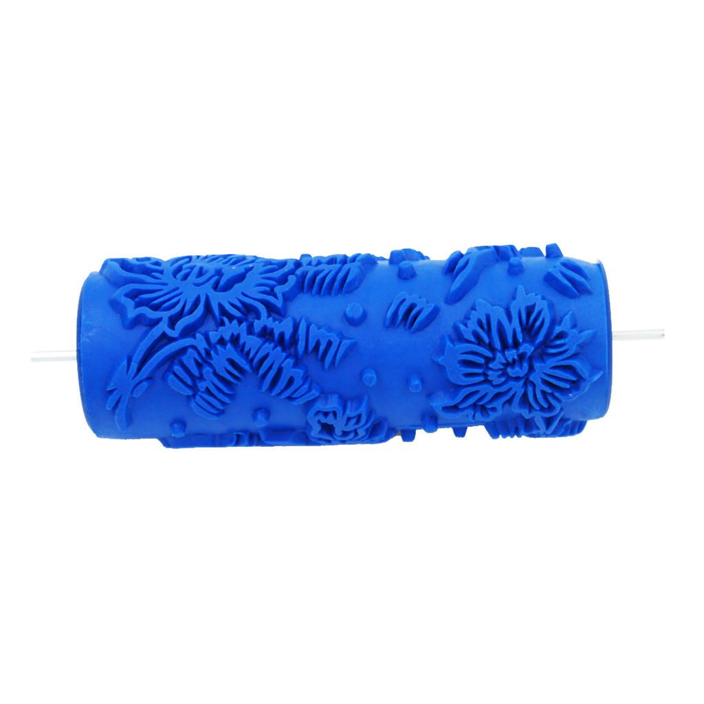 5'' Embossed Flower Pattern Painting Roller Sleeve Brush Wall Decor #2