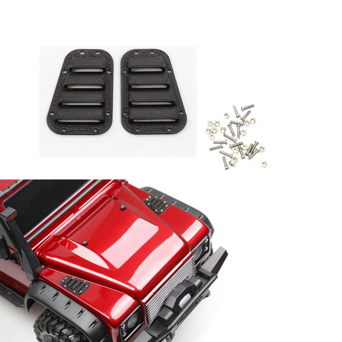Black 3D Printed PLA Hood Vent Louvre Screws Crawler RC Car For Traxxas TRX-4