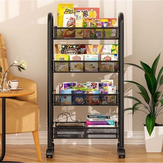 4 Layers Multi-Purpose Stainless Steel Shelf-Trolley Shelves