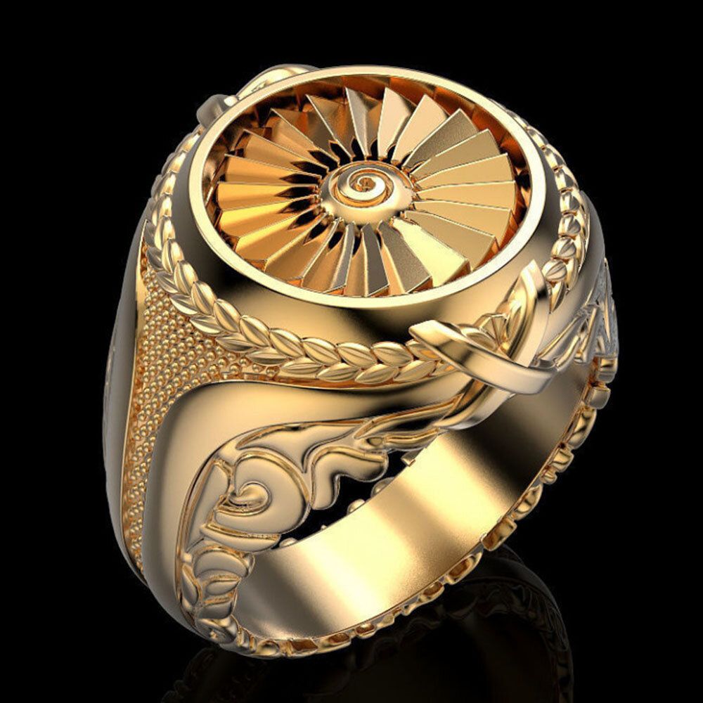 JASSY 1Pcs Alloy Retro Punk Creative Metal Turbo 3D Pattern