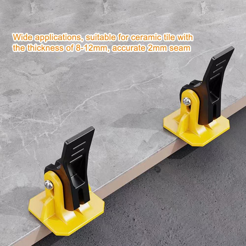 50pcs Plastics Tile Positioning Leveler Tiles Laying Auxiliary Tool Flooring Wall Tile Level Wedges Spacer Locator System with 1.5mm Pin Home Improvement Tool