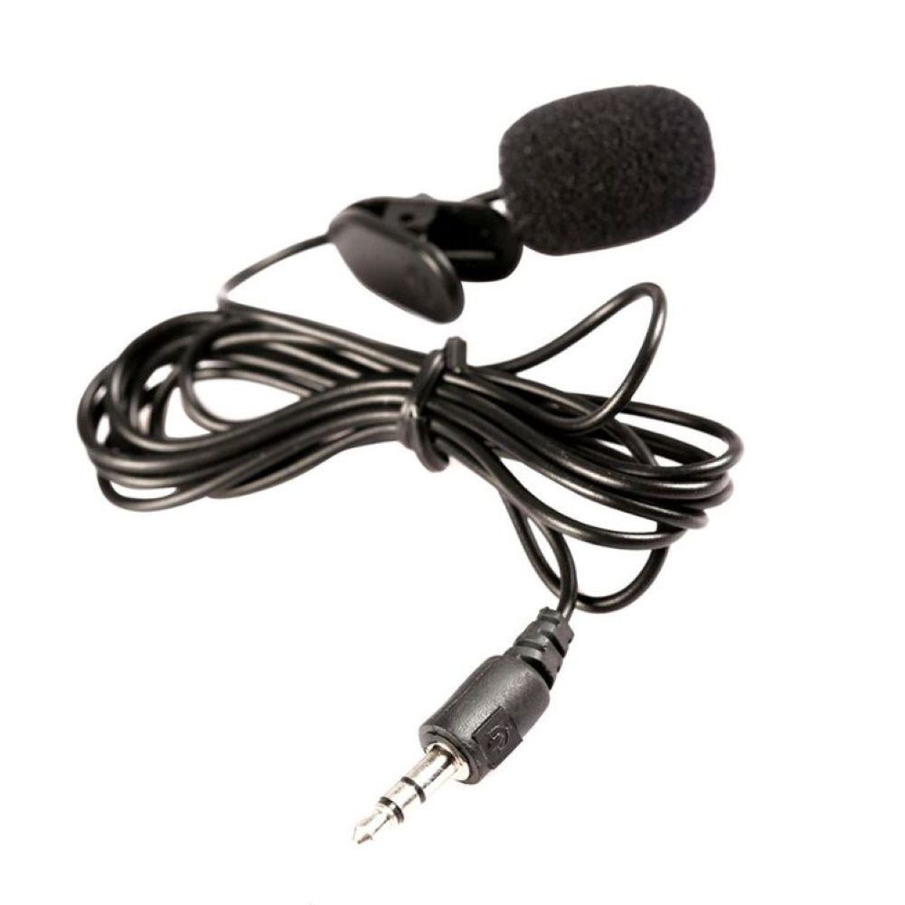 3.5mm Lapel Clip-on Handsfree Wired Microphone-Black