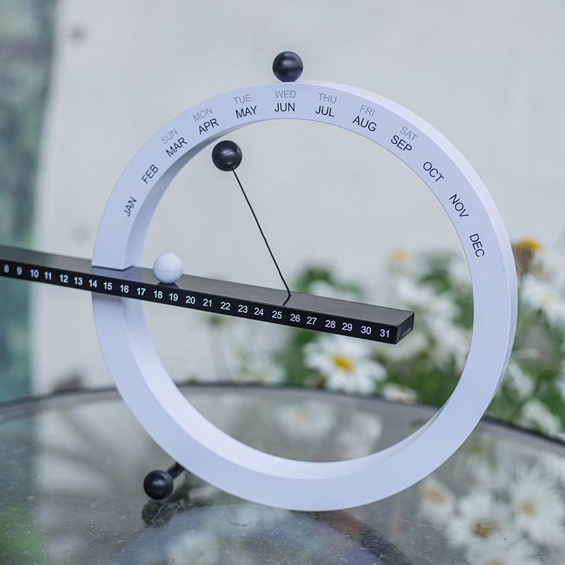 Manual Manual Calendar Ornament Creative Gift Home Decorations(Black And White)