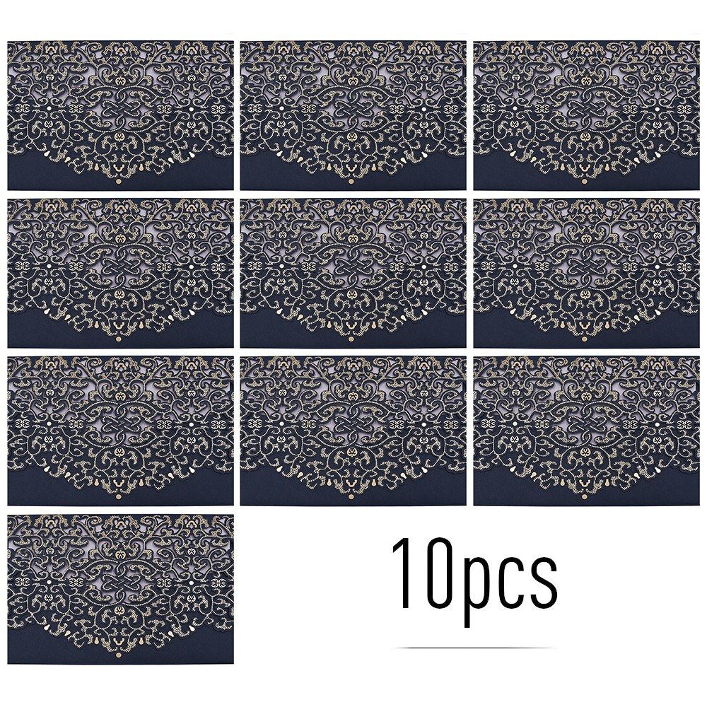 10pcs Blue Laser Cut Invitation Cards Invitation Holders