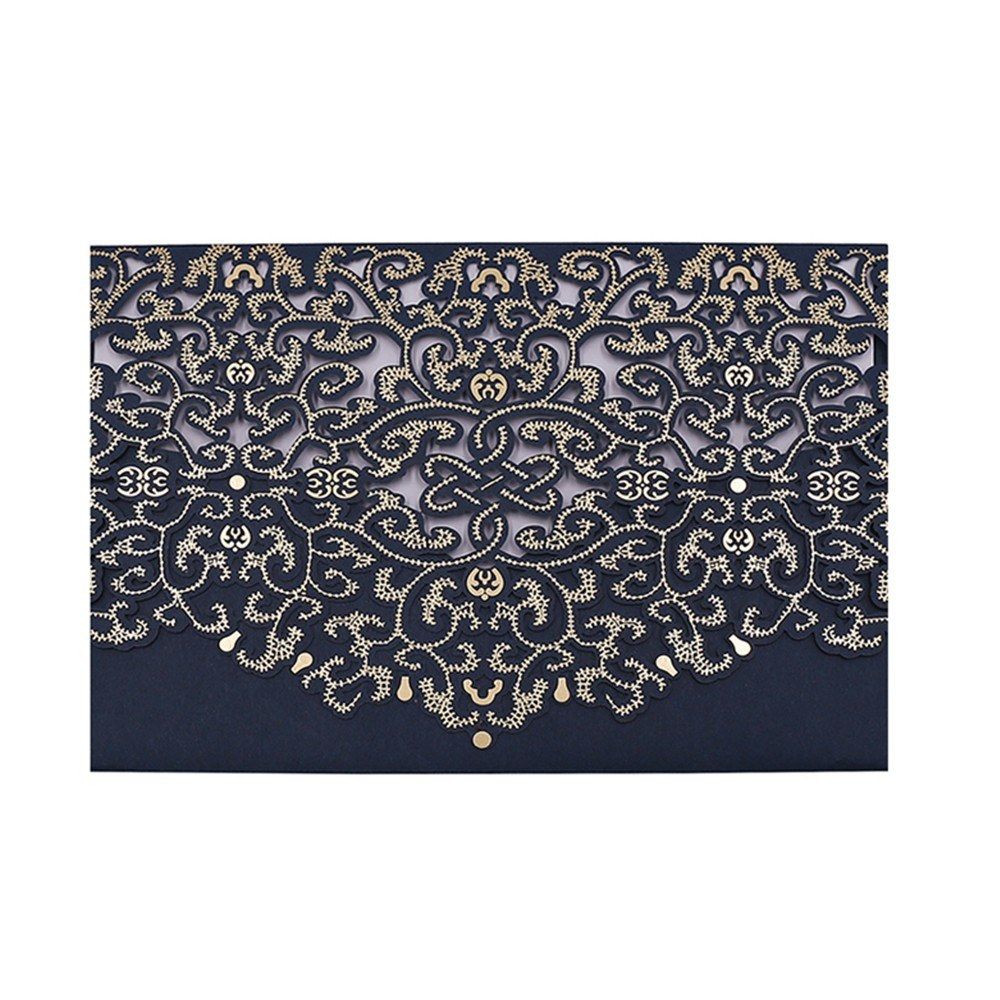 10pcs Blue Laser Cut Invitation Cards Invitation Holders