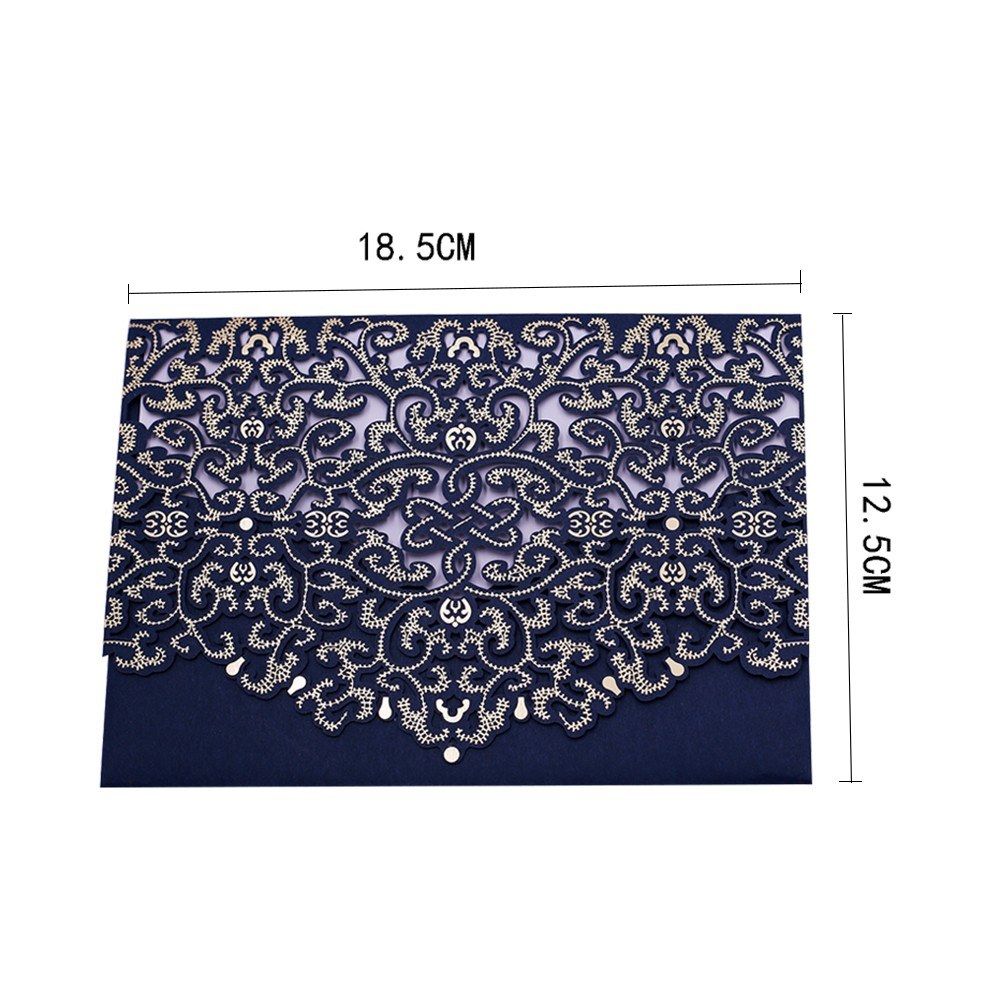 10pcs Blue Laser Cut Invitation Cards Invitation Holders