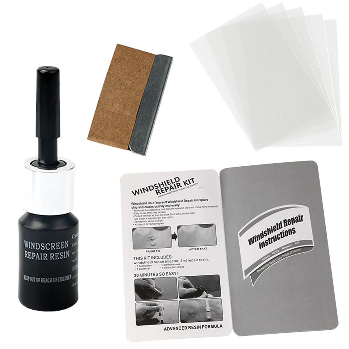 1 Set Crack Repair Fluid DIY Car Window Glass Crack Repair Fluid