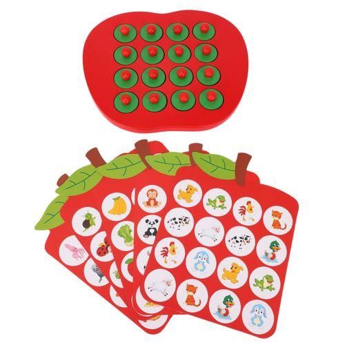 Kids Wooden Apple Memory Game Eay Education 3D
