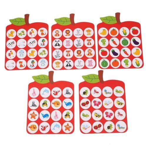 Kids Wooden Apple Memory Game Eay Education 3D