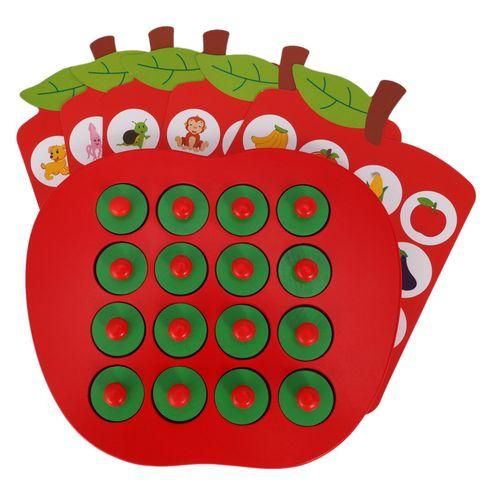 Kids Wooden Apple Memory Game Eay Education 3D