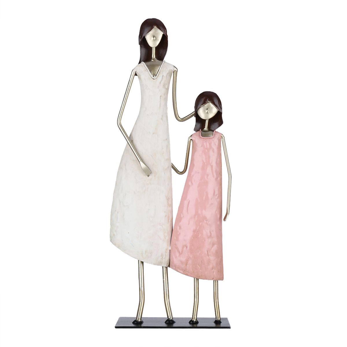 Tooarts Mother And Daughter Statue Iron Decoration Warm