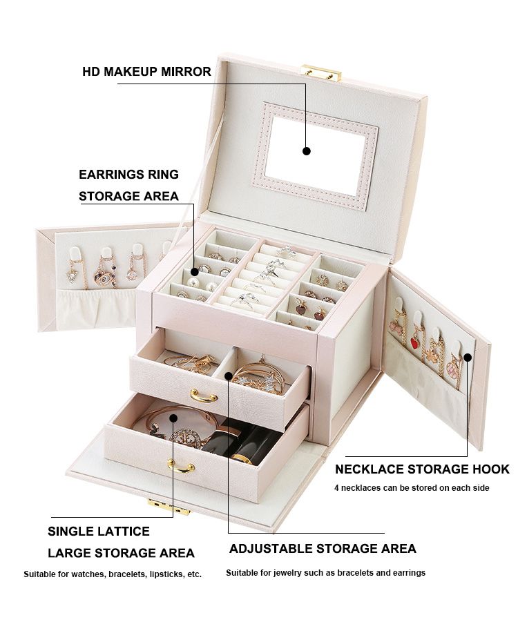 Jewelry Box Organizer With Small Travel Case For Women