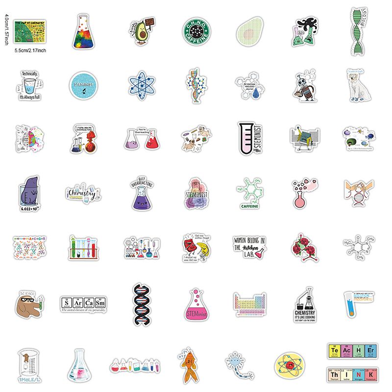 50pcs Science Physics Chemistry Lab Stickers For Case Diy